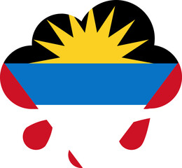 Antigua and Barbuda flag on Rain Drops Icon