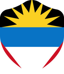 Antigua and Barbuda Flag on Shield Shape
