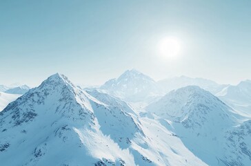 Obraz premium Cho Oyu, the majestic snow-covered peak, standing tall in the Himalayas with a stunning backdrop of snow and clear skies, showcasing natural beauty and tranquility.
