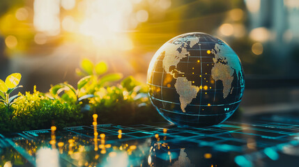 Abstract business Financial charts show a significant increase in profits in the stock market.This is driven by higher interest rates and continued growth. In the innovation world network of financial