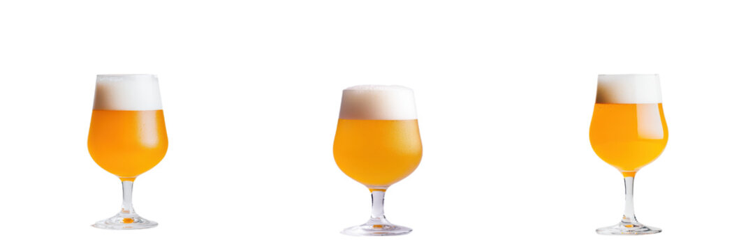 Golden beer hazy IPA tulip glass cloudy refreshing drink beverage alcohol amber pale foam