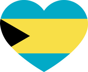 Heart Icon inside Bahamas Flag