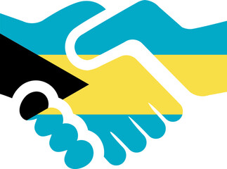 Bahamas Flag on Handshake icon
