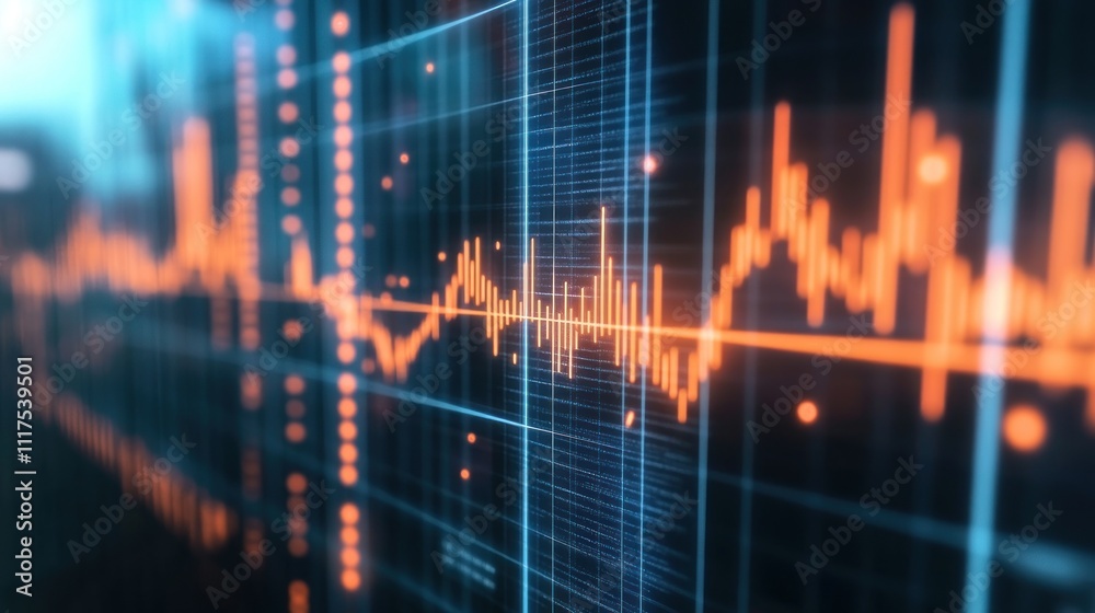 Poster Abstract Digital Data Visualization Graph Showing Financial Trends