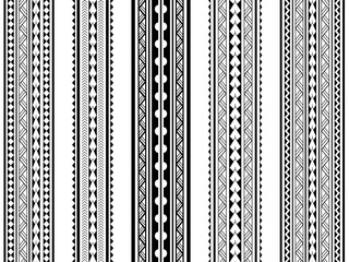 Set of Maori Polynesian tattoo bracelets border. Tribal sleeve seamless pattern vector. Samoan bracelet tattoo design fore arm or foot.