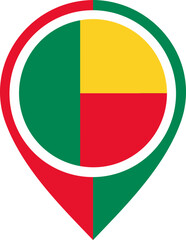 Map Icon Inside Benin Flag