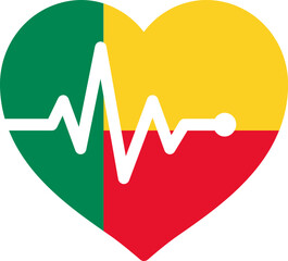 Benin Flag on Heart Beet icon