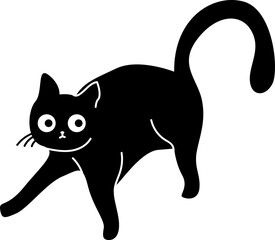 Obraz premium Cute Black Cat silhouette illustration design