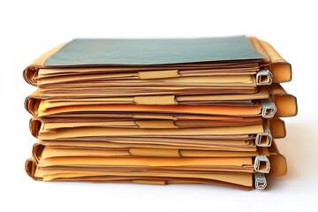 High-quality office paperwork isolated on a white backdrop. Generative Ai
