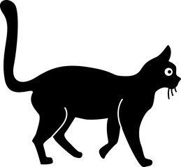 Cute Black Cat  silhouette  illustration design