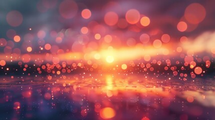 Obraz premium Captivating abstract background with bright colorful bokeh lights reflecting on a shimmering dreamlike surface creating a mesmerizing surreal and visually striking scene