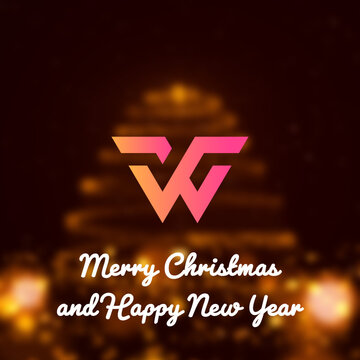 Particles Christmas Tree Bokeh Lights Logo Reveal Square MOGRT 12