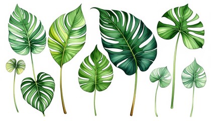 Vibrant tropical leaves collection featuring monstera and palm designs