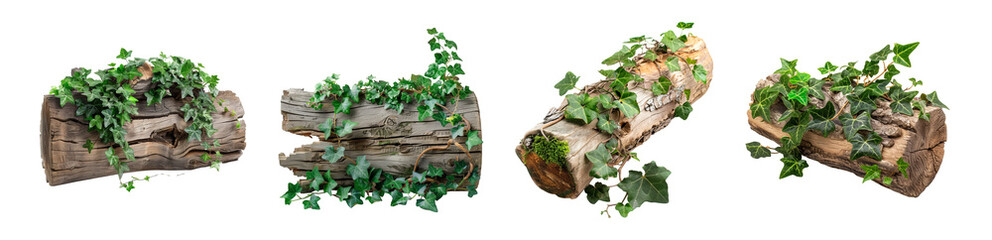 Ancient Ruins with Plants Isolated Transparent Background PNG Image