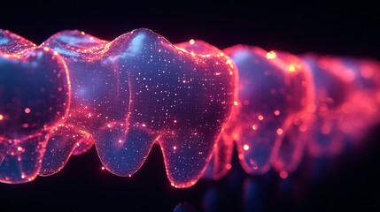 Minimalist Depiction of Oral Health with Glowing Elements