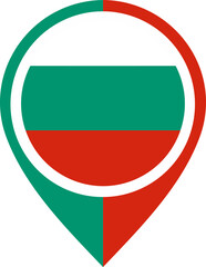 Map Icon Inside Bulgaria Flag