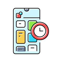 blocking app time management color icon vector. blocking app time management sign. isolated symbol illustration