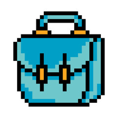 Businessman briefcase in pixel art style