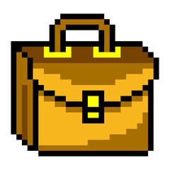 Briefcase in pixel art style
