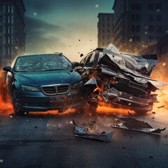Chaos Unfolds: Car Accident Scene Captured in Detail