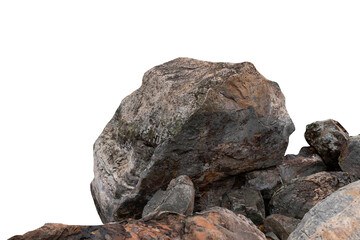 The trees.Rocks and Stone on the Mountain .Isolated on White background with clipping path