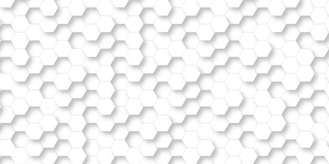 Realistic geometric pattern White Hexagonal Background. Luxury White Pattern. 3D Futuristic abstract honeycomb mosaic white background. geometric mesh cell texture. modern futuristic wallpaper.