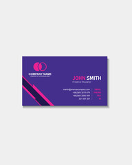 Double-sided creative business card template. Modern presentation card with company logo. Vector business card template. Visiting card for business and personal use. Vector illustration design.