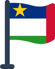 Central African Republic Flag Rounded