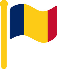 Fototapeta premium Chad Flag free flown Rounded icon
