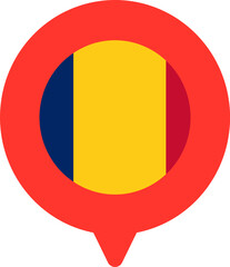 Fototapeta premium Chad Flag On Pin Icon