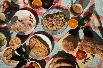 tasty sunday morning brunch breakfast