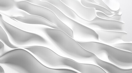Obraz premium Abstract white flowing fabric, elegant waves background.