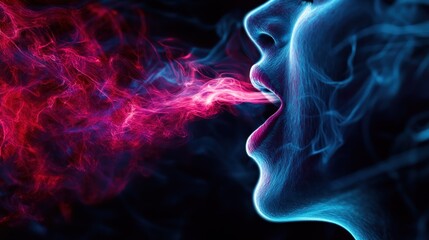 Abstract Portrait with Colorful Smoke