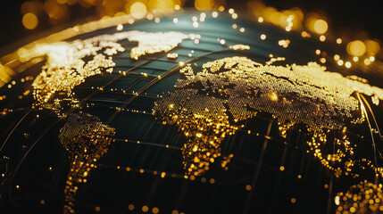 Abstract business Financial charts show a significant increase in profits in the stock market.This is driven by higher interest rates and continued growth. In the innovation world network of financial