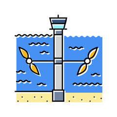 current generator tidal power color icon vector. current generator tidal power sign. isolated symbol illustration