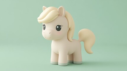 Adorable Cartoon Pony With Blonde Mane And Tail