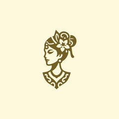 Indonesia culture lady logo