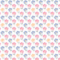 seamless pattern with flowers, Pastel Floral Pattern