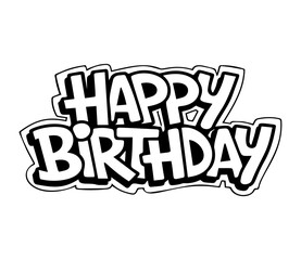 Obraz premium Happy Birthday. Happy Birthday vector lettering design. Modern calligraphy. Vector stock illustration 