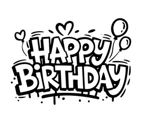Happy Birthday. Happy Birthday vector lettering design. Modern calligraphy. Vector stock illustration
