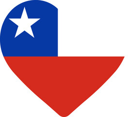 Heart Icon on Chile Flag