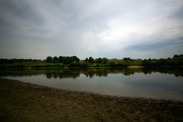 A small river on a cloudy day