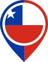 Map Icon Inside Chile Flag