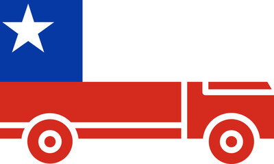 Fototapeta premium Truck Icon of Chile Flag