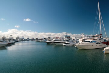 Fototapeta premium Yachts in the marina of Sochi, Russia.