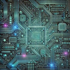 high-tech texture reminiscent of the surface of a microchip, with detailed circuits
