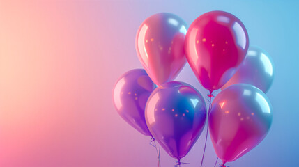 Bunch of Bright Balloons with Ample Space for Text or Messaging