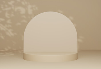 beige color podium 3D graphic