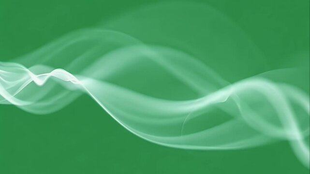 Soft wind effect with light particle swirl gently moving in waves on a green screen video backdrop