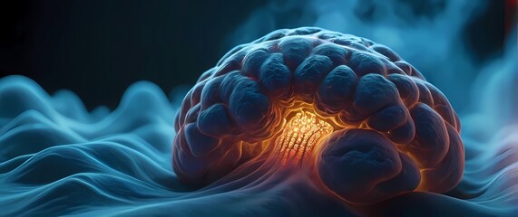 Holographic tumor growth simulation showing potential treatment effects
